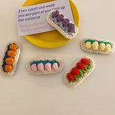 Linda horquilla para tejer con forma de flor de tulipán